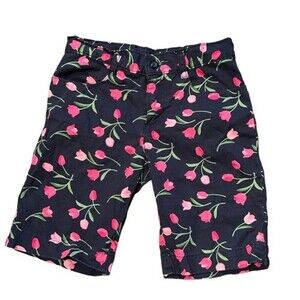 Gymboree Girls Navy Floral Bermuda Shorts size 8